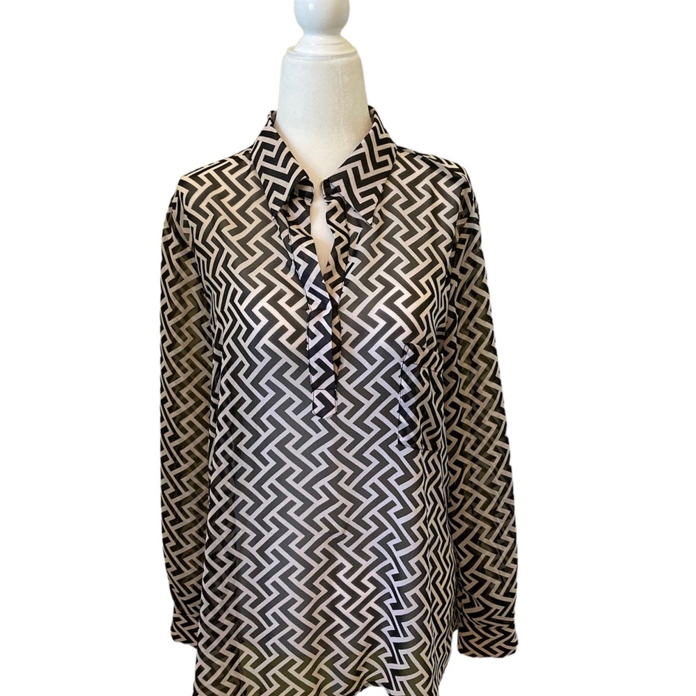 Pleione Sheer blouse size Small